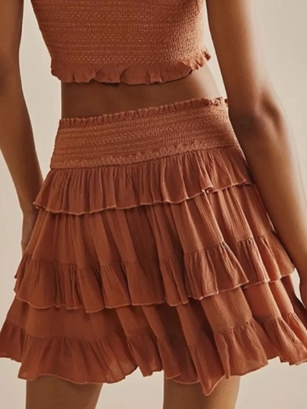 Free People Ladies Thalia Tonal Embroidered Mini Skirt. Large.